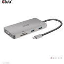 Club 3D CLUB3D USB Gen1 Type-C 9-in-1 hub with HDMI, VGA, 2x USB Gen1 Type-A, RJ45, SD/Micro SD card slots and USB Gen1 Type-C Female port