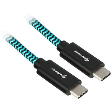 Sharkoon USB 3.1 C-C black / blue 1.0m - Aluminum + Braid