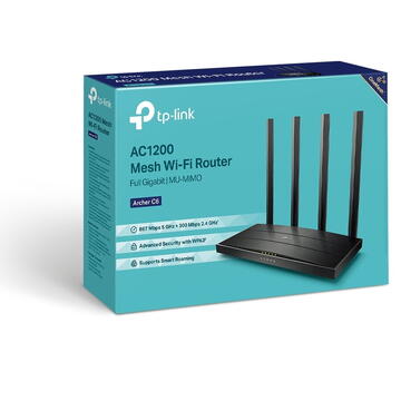 Router wireless TP-LINK Archer C6 AC1200 Dual-Band Wireless MU-MIMO Gigabit