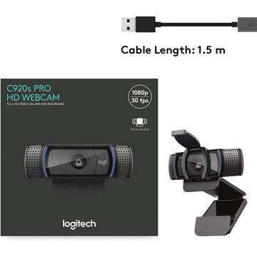 Camera web Logitech Pro HD Webcam C920s - USB - EMEA