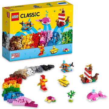 LEGO 11018 Classic Sea Creature Fun Construction Toy (Building Blocks Creative Set for Kids Ages 4+ with Whale, Turtle and Seahorse)