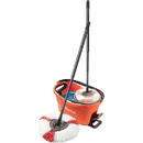 VILEDA Vileda mop set Turbo Easy Wring & Clean Box, floor wiper (coral/black, incl. power centrifuge and foot pedal)
