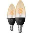 Philips Philips Hue E14 candle twin pack 2x300lm - Filament - White Amb.