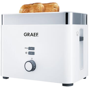Prajitor de paine Graef Toaster TO 61 Prajitor paine 2 felii, 1000 W, 6 trepte prajire,Alb