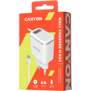Canyon H-043, 1x USB, 2.1A, White
