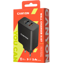 Canyon H-07, 2x USB, 2.4A, Black
