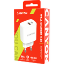 Canyon H-20-04, 1x USB-C, 1x USB, 3A, White
