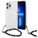 Guess Guess Husa Script &amp; Black Pearls iPhone 13 Pro Transparent