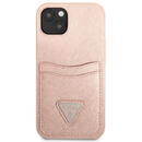 Guess Guess Husa Saffiano Double Card iPhone 13 Roz