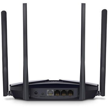 Router wireless MERCUSYS MR80X Wi-Fi 6 AX3000 Dual-Band Gigabit cu Chipset Qualcomm WPA3 Negru