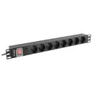 LANBERG LANBERG POWER STRIP PDU RACK 19" (1U, 16A, 8X Shuko, 2m)