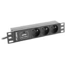 LANBERG LANBERG POWER STRIP RACK 10" (1U, 10A, 3X 230V PL)