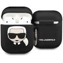 Karl Lagerfeld Karl Lagerfeld Husa Silicon Karl's Head Airpods Generation 1/2 Negru