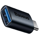 Baseus Ingenuity Series Mini OTG, USB Type-C (T) to USB 3.1 (M), corp metalic, albastru