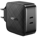 UGREEN INCARCATOR retea Ugreen, "CD216" Quick Charge 65W, 2 x USB Type-C 5V/3A, negru "70867" (include timbru verde 0.75 lei) - 6957303878673