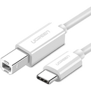 UGREEN CABLU USB Ugreen pt. imprimanta, "US241" USB Type-C (T) la USB 2.0 Type-B (T), 1m, alb, "40560" (include TV 0.06 lei) - 6957303845606