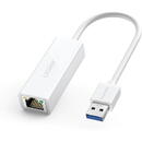 UGREEN ADAPTOR RETEA Ugreen, "CR111" USB to Gigabit LAN Adapter, LED, alb "20255" (include TV 0.18lei) - 6957303822553