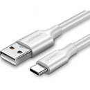 UGREEN CABLU alimentare si date Ugreen, "US287", Fast Charging Data Cable pt. smartphone, USB la USB Type-C 3A, nickel plating, PVC, 1m, alb "60121" (include TV 0.06 lei) - 6957303861217