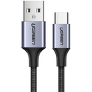 UGREEN CABLU alimentare si date Ugreen, "US288", Fast Charging Data Cable pt. smartphone, USB la USB Type-C 3A, nickel plating, braided, 1m, negru "60126" (include TV 0.06 lei) - 6957303861262
