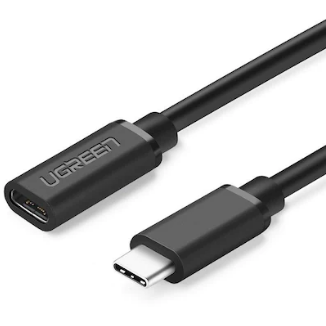 CABLU USB Type-C Ugreen prelungitor, "ED008" USB Type-C (T) la USB Type-C (M), 0.5m, negru, "40574" (include TV 0.18lei) - 6957303845743