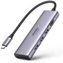 UGREEN DOCKING Station Ugreen, "CM511" conectare PC USB Type-C, USB 3.0 x 3|HDMI x 1/4K/60Hz|Card reader x 1, aluminiu, gri "60383" (include TV 0.8lei) - 6957303863839