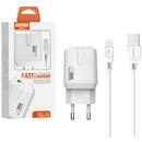 SOMOSTEL MAIN CHARGER 3A + CABLE IPHONE WHITE 18W SOMOSTEL 3000mAh USB SMS-Q02 FAST CHARGING