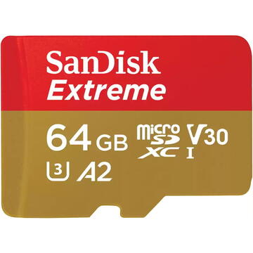Card memorie SanDisk Extreme 64GB MicroSDXC UHS-I Class 10