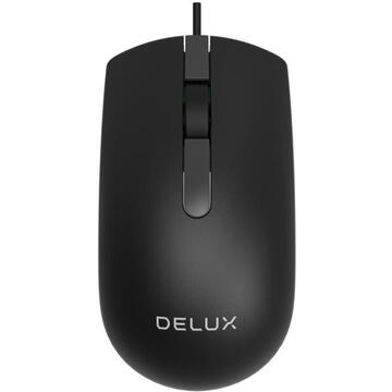 Mouse DeLux M322BU-BK cu fir Optic 1000 dpi Negru