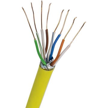 Cablu S/FTP CAT7 PNI SF07, 10Gbps, 1000MHz, pentru internet si sisteme de supraveghere, rola 305m, cupru