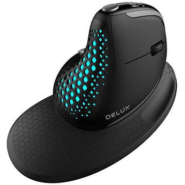 Mouse DeLux M618XSD, Bluetooth, 2.4GHz, 4000DPI, Iluminare RGB, Negru