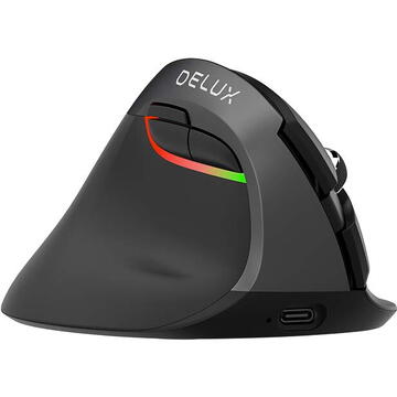 Mouse DeLux M618ZD, Negru 2.4G, Bluetooth 4.0, Pentru Mana Stanga