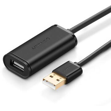 UGREEN Cablu prelungitor USB 2.0 activ, 15 m, negru