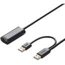 UGREEN UGREEN US137, 2x USB 2.0 extension cable, active, 10m (black)