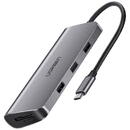 UGREEN UGREEN 8in1 Adapter USB-C to HDMI 4K, 3x USB 3.0, Type-C, RJ45, SD, Micro SD (gray)