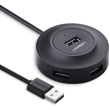 UGREEN CR106 Hub Adapter 4in1, 4xUSB, 1m (black)