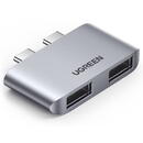 Adapter UGREEN CM413, 2x USB-C to 2x USB 3.1 (grey)