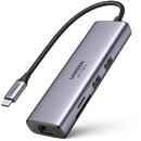 UGREEN UGREEN CM512 6-in-1 Adapter USB-C to 2x USB + HDMI + USB-C + RJ45 + TF/SD (Grey)