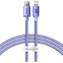Crystal Shine cable USB-C to Lightning, 20W, PD, 1.2m Purple