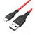 BlitzWolf BW-TC15, USB-C, 3A, 1.8m, Negru/Rosu