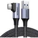 UGREEN Angle cable USB to USB-C UGREEN US385, 3A, 1m (black)