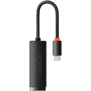 Adaptor de retea Baseus model Lite Series, USB-C la RJ45, negru