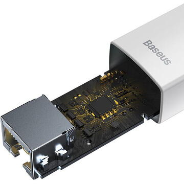 Placa de retea Baseus Lite Series USB to RJ45 network adapter, 100Mbps (white)