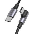 UGREEN Angle cable USB-C to USB-C UGREEN US334 5A, PD 100W, 1m (black)