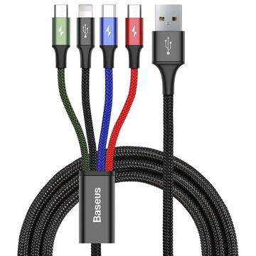 Baseus Fast USB cable 4in1 USB-C / Lightning / 2x Micro 3,5A 1,2m black