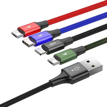 Baseus Fast USB cable 4in1 USB-C / Lightning / 2x Micro 3,5A 1,2m black