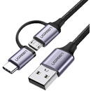 UGREEN 2in1 USB cable UGREEN Type-C / Micro USB, QC 3.0, 1m (black)