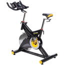 Bicicleta fitness mecanica PREMIUM SW7200, Greutate maxima utilizator 150 kg, Bluetooth, Calcul calorii, timp, distanta, puls, volanta 22 kg, culoare negru-galben