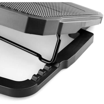 Suport de racire pentru laptop de pana la 15.6" Platinet, Metal/Plastic, Negru