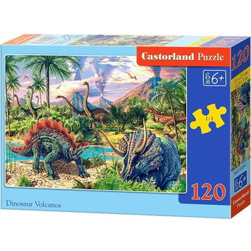 Castorland Puzzle Dinozaury przy wulkanach 120 elementów (30615676)