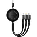 Bright Mirror 3, USB 3-in-1 cable for micro USB / USB-C / Lightning 66W / 2A 1.1m (Black)